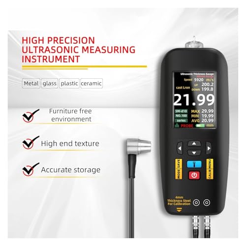Medidor de Grosor de Pintura Digital Ultrasonico T7, Rango 0.01 a 300 mm para Metal y Tubos de Acero, Recargable miniatura 5