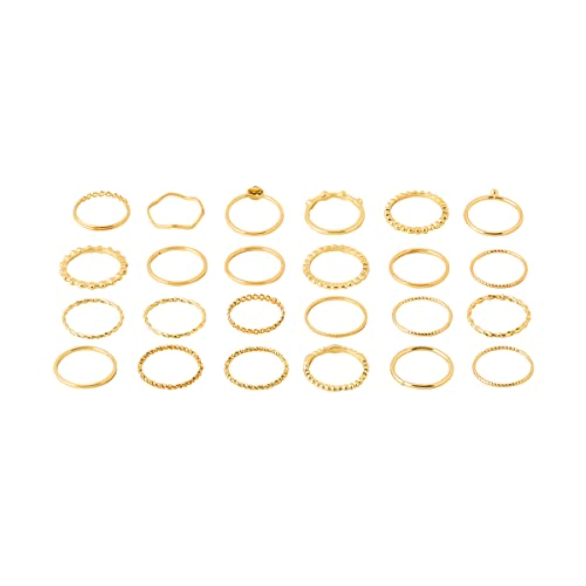 Knuckle Ring Set Combo Plated 24 Pcs Birthday