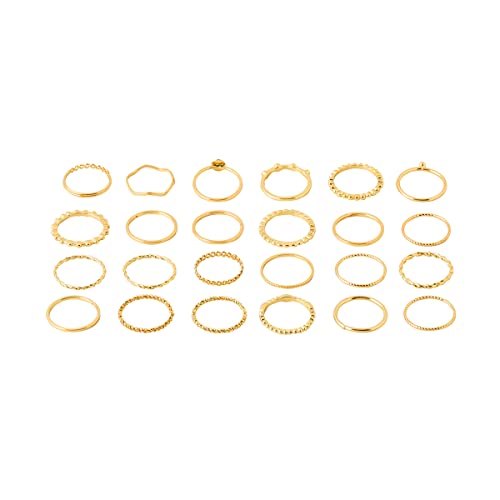 Knuckle Ring Set Combo Plated 24 Pcs Birthday