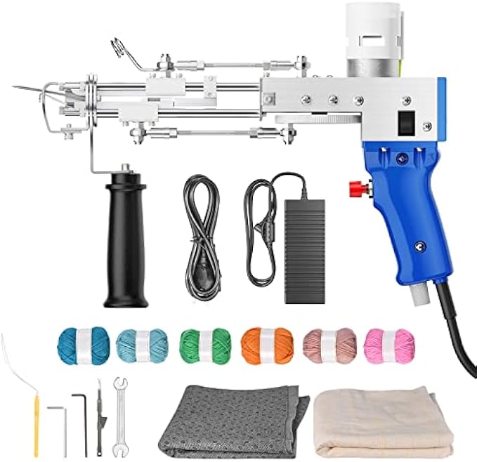 FancyBant Tufting Gun, Cut Pile Rug Tufting Gun, Handheld Knitting Rug Gun with Yarn Tufting Cloth Backing Cloth Tools Kit