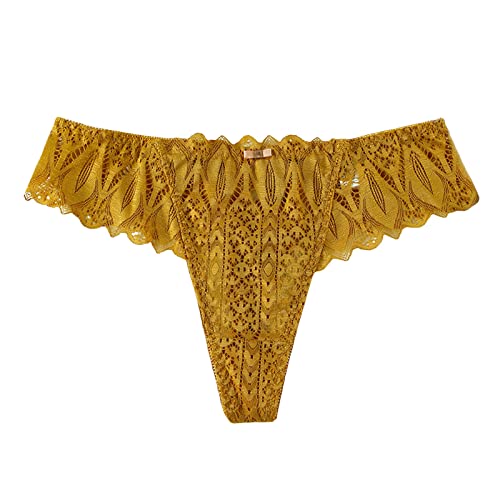 Tanga de tanga de cintura baja para mujer, ropa interior de color a rayas bragas ropa interior para mujer, dorado, M