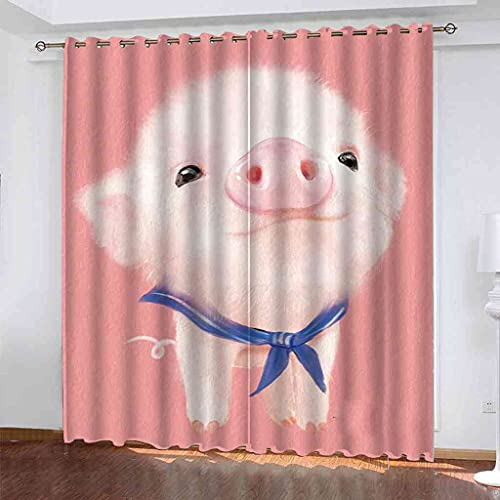 Rideau occultant a oeillets polyester de haute densite design rose - 2