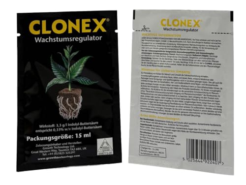 Clonex Bewurzelungsgel 15 ml Original Rooting Gel für bis zu 150 Pflanzenstecklinge | Fördert schnelle Wurzelbildung | Einzelpäckchen