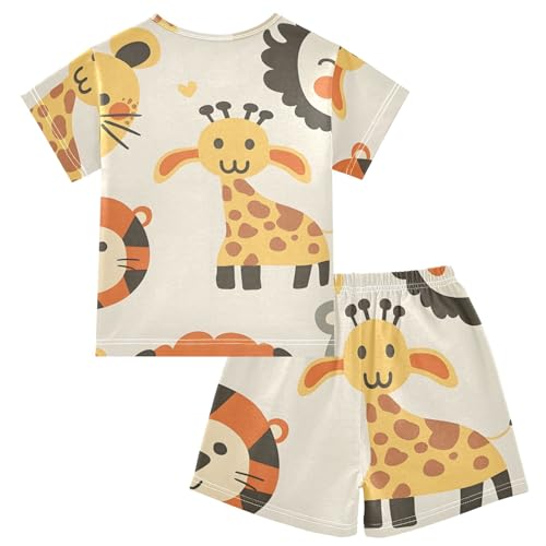 Summer Pajama Set Cute Animal, Short Sleeve Sleepwear Nightwear2