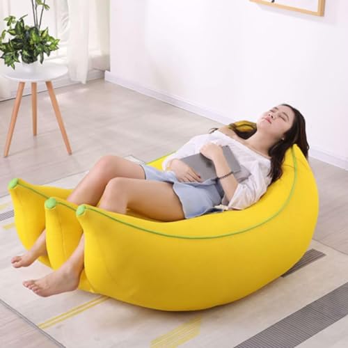 EYPKPL Comfortable Lazy Sofa Cute Bean Bag Chair Banana Shape Lazy Sofa Chair with Filling Bean Bag Tatami Mesh Cloth Lounge Chairs Creative Sofa Pouf Free to Move - Image 3