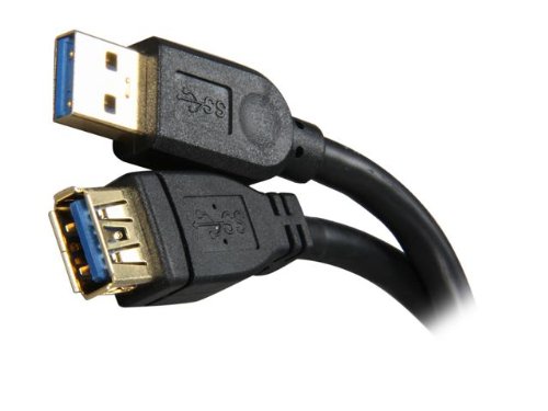 Rosewill 3 ft. USB3.0 A Male to A Female Extension Cable, Gold Plated, Black Model RCAB-11030