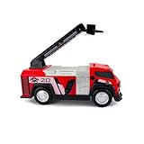 Mighty Fleet Power Movers 15' Interactive Fire Truck Toy w/Lights & Sounds, Firetruck Motorized Ladder, Realistic Design & Batteries Included - Age 3+