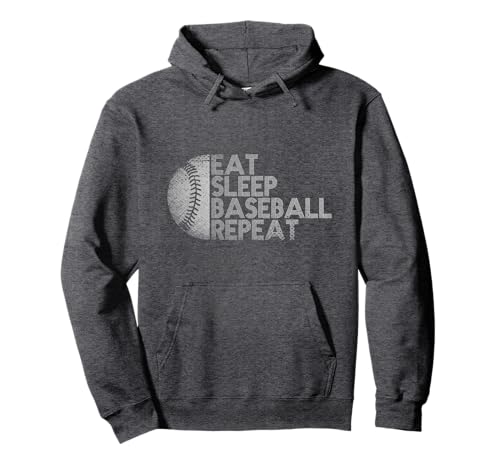 Eat Sleep Baseball Repeat Baseball Player Funny Baseball Pullover Hoodie