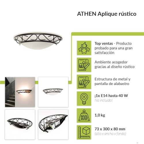Aplique E14 rústico negro para un dormitorio acogedor estilo casa de campo 3