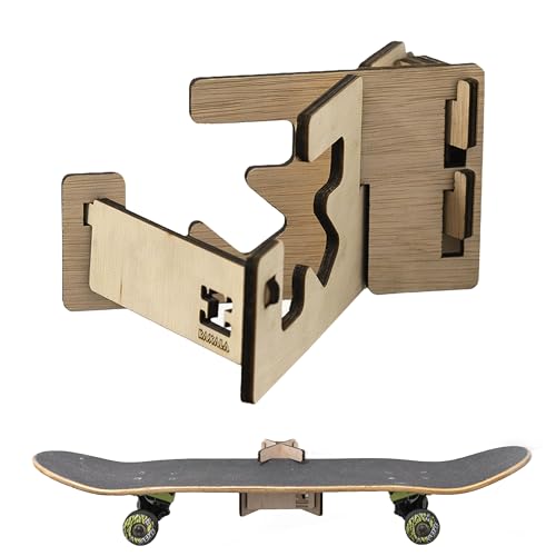 KAXALA-4SKT Soporte de Pared de Madera para Skates. Organiza y Decora tu Espacio con Este Colgador Compatible con Todo Tipo de monopatines. Exhibe tu Skate en Multitud de Posible Posiciones. (1)