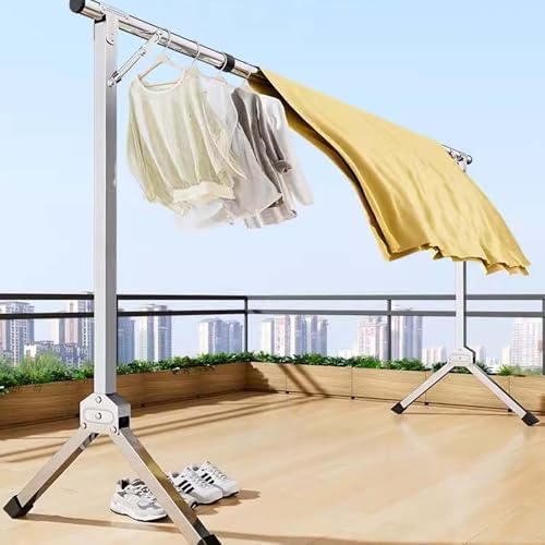 Foldable Laundry Drying Rack, Heavy-Duty Laundry Drying Rack, Collapsible Clothes Drying Rack, Heavy Duty Garment Rack, 47-94 Inches Extendable, Free-Standing Laundry St
