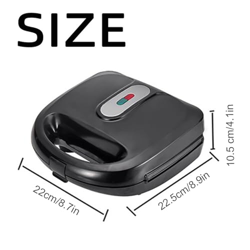 10 in 1 Waffle Maker with Removable Plates, 750W Electric Breakfast Sandwich Maker with Non Stick Coating, Compact Dual Panini Press Grill Machine for Donuts, Madeleine, Burgers, Snacks and Desserts