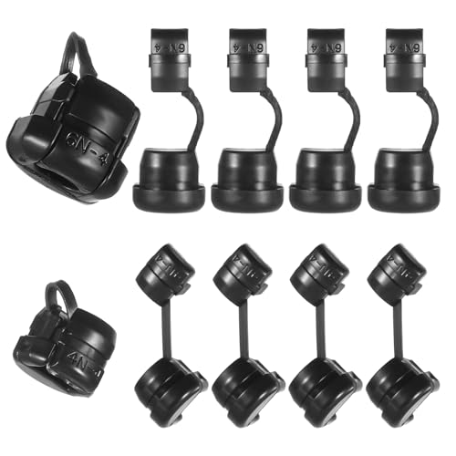 10pcs 6N-4 & 4N-4 Round Strain Relief Cord Connector Blcak Electric Cable Protector Buckle Clip Insulating Cable Bush Grommet for Electrified Railways Power Network Wire Home Wire Cover Management