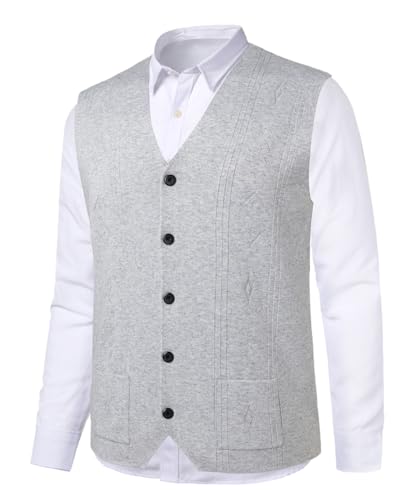 Men's Sweater Vest V-Neck Knitwear Sleeveless Cardigan Vest Warm Tank Top2