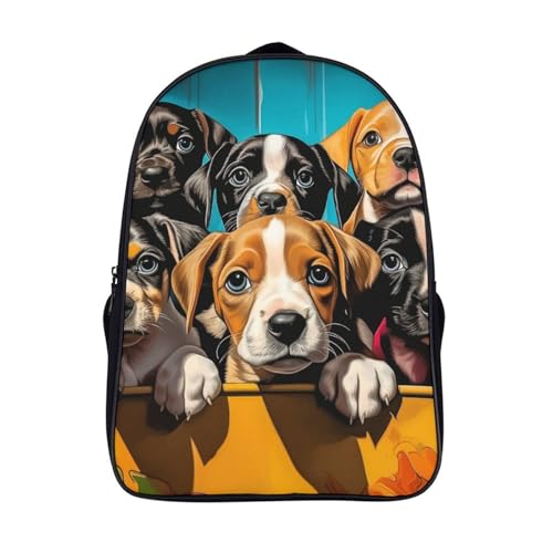 Mochila escolar Border Collie en 3D para niños de primaria con tamaño de 40x28x16cm