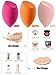 Makeup Sponges set for Dry & Wet Use - Foundation Blending Sponge for Concealer Blush Powder, Multi-color Blender Sponges (4pcs - Multi-colored A) (3pcs - Multi-colored A)
