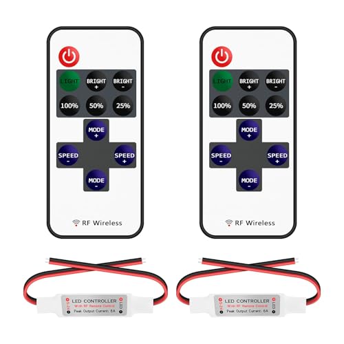 VIPMOON 5-24V Monochromatique LED Controller avec 11 Touches Telecommande Ruban