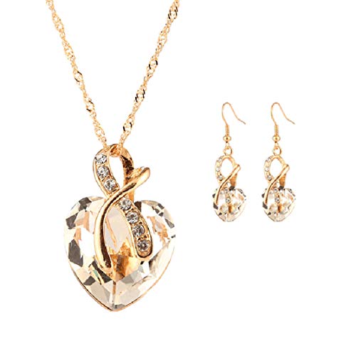 Preisvergleich Produktbild Ancjiape zuverlässig Charming Elegante Halskette, Heart -förmige Frauen Crystal Beauty Simple Halskette(None)
