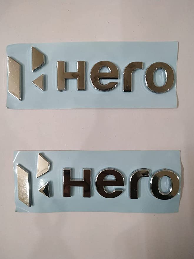 Arhaan Art 3D Logo for Hero Bikes - Chrome Metal Emblem - Standard Size for Splendor