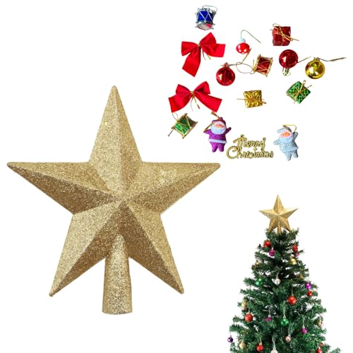 Stella per Albero di Natale,20cm Stelle Superiori Dell'albero di Natale,Addobbi natalizi,per decor d'albero per Feste e Casa
