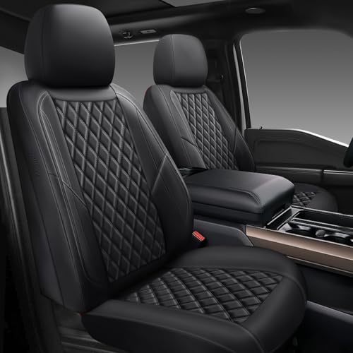 GEEYONTEK Premium Leather Car Seat Covers Full Set,Universal Fit for