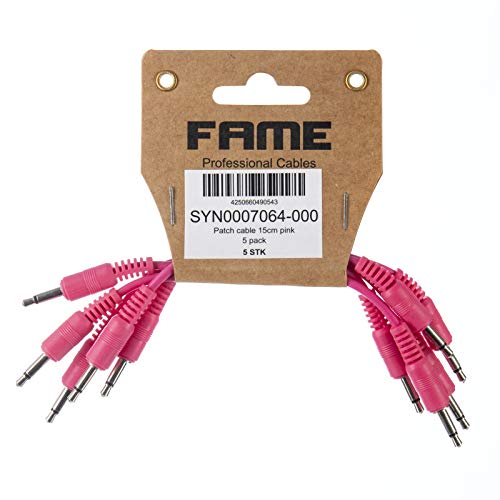 Eurorack Patchkabel 15cm, Modulare Synthesizer Patchkabel, 5er Pack, Pink, 3,5mm Mono-Klinkenstecker, Music Store
