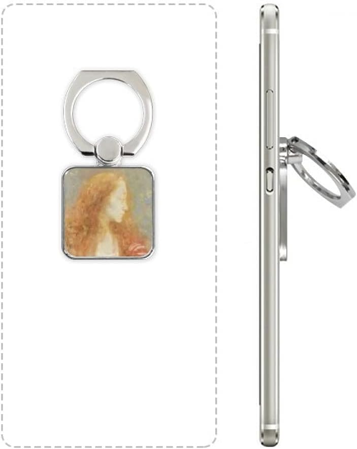 Long Hair Beauty XJJ Oil Painting Square Cell Phone Ring Stand Holder Bracket Universal Support Gift