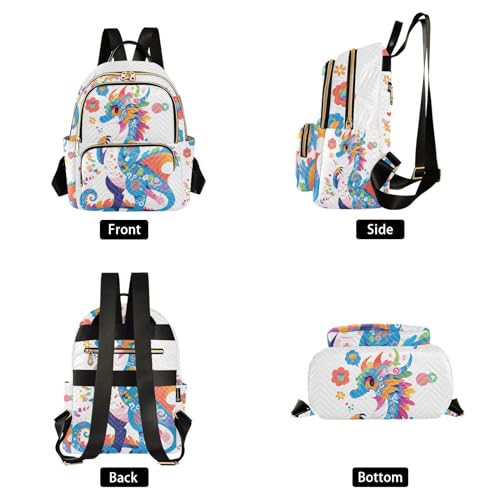 Image of ALAZA Cute Dragon Cartoon Small Backpack Purse for Women Travel Bag Fashion Daypack Back Pack Shoulder Bag