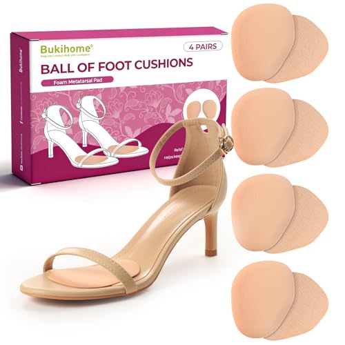 8 Pieces Demi Semelles Chaussures Femme - Bukihome Coussinets métatarsiens antidérapants pour talons hauts, sandales, mariage, fête, couleur rose