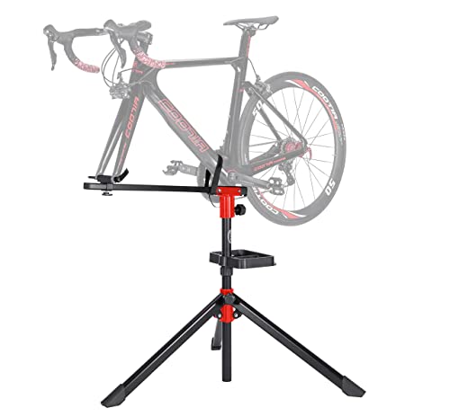 CXWXC Bike Repair Stand (Max 55 Lbs) - Shop Home Portable Bicycle Workstand - Aluminum Alloy Bike Stand for Maintenance (Red)