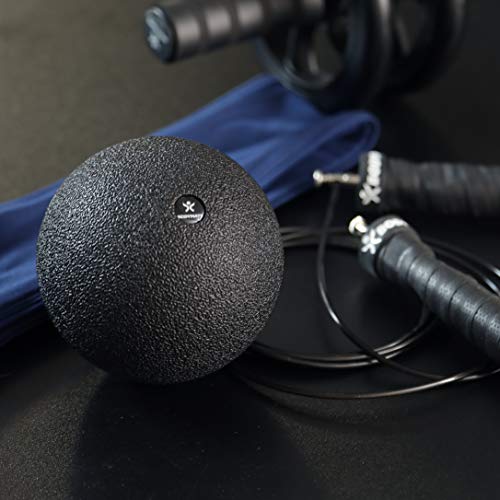 BODYMATE Großer Faszien-Ball Durchmesser 12cm Schwarz, Selbstmassage-Ball für Faszientraining Massagebälle Fuß-Rücken-Arm-Massage Triggerball 6