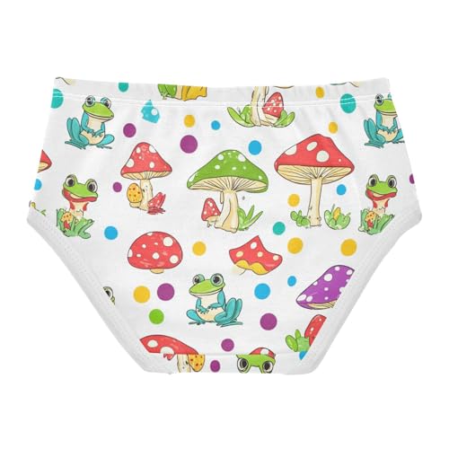 Wusikd Cute Mushrooms Girls' Underwear Cotton Frogs Girls Briefs Soft Toddler Underwear 2T2
