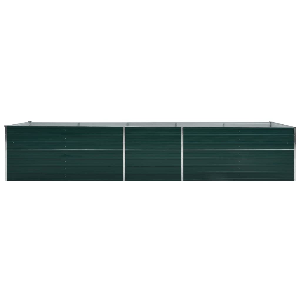Jardinera elevada, acero galvanizado, 400 x 80 x 45 cm, verde, apto para balcones de jardín al aire libre