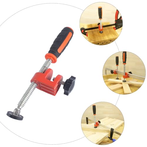 Abrazadera tipo F de carpintería con clip rojo de presión ajustable 4