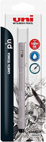 Caneta Técnica 0.1 mm Pin Fine Line, Uni-Ball, CZ Claro, Blister com 1 unidade