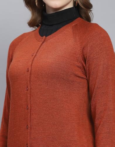 Image of Monte Carlo Women Regular Fit Full Sleeve Solid Round Neck Winter Cardigan (Pack of 1)