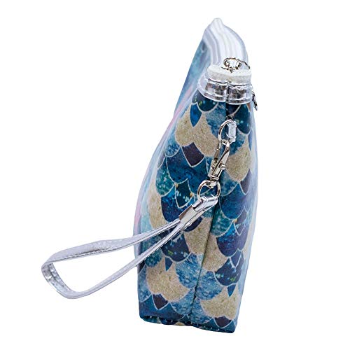 Necessaire Escamas Sereia Siga Seu Coração 17x7x22.5cm