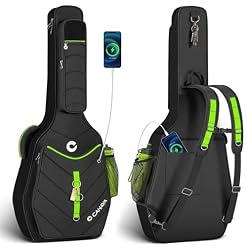 CAHAYA Guitar Case Acoustic Soft – 0.47in Thick Padding 5 Pockets Guitar Gig Bag with Adjustable Shoulder Strap Compatible with 40 41 42in Acoustic Guitars - Les Beatles, Paul McCartney, John Lennon, RIngo Starr, George Harrison