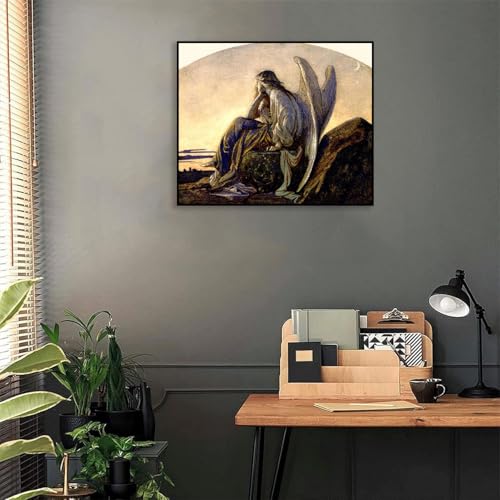 Impressions sur toile célèbres Alexandre Cabanel L'ange du soir, cadre décoratif