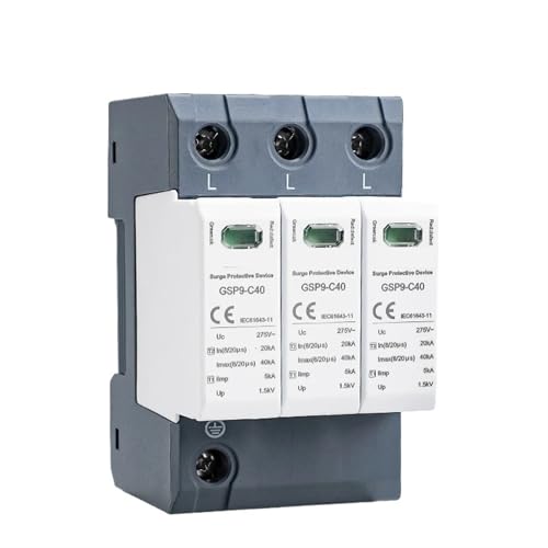 Parafoudre 3P AC385V 40kA contre les surtensions électriques et pannes d'appareils à la maison