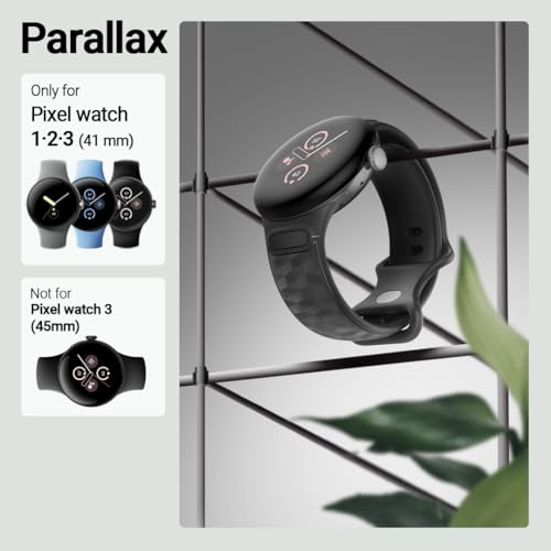 Image of CASEOLOGY by Spigen Parallax for Google Pixel Watch 3 Strap 41mm, Pixel Watch 2 /1 Strap Band - Matte Black