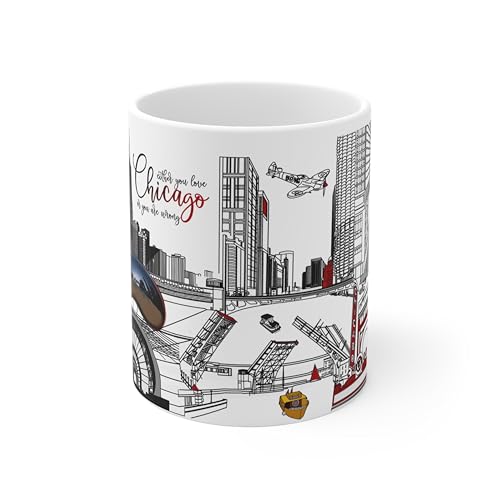 Taza de cerámica con diseño Chicago Skyline 11oz miniatura 3