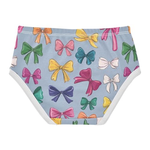 Wusikd Colorful Bows Gray Girls' Underwear Cotton Girls Briefs Soft Toddler Underwear 2T2