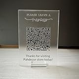 Pahdecor Personalized Custom Frosted Acrylic Single Qr Code Sign Scan to Pay Payment Social Media Review Sign Business Store Decor Small Pop up Shop Plaque Beauty Hairdressers Company