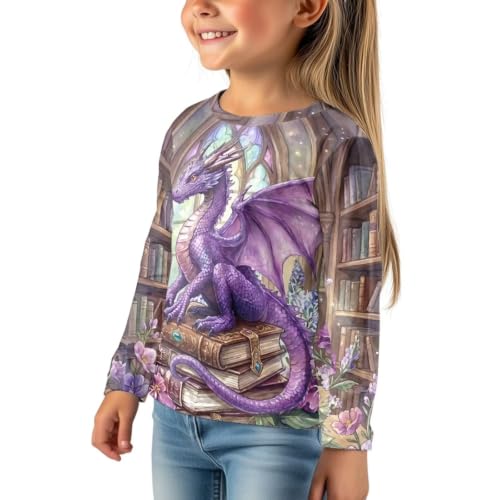 Image of WELLFLYHOM Long Sleeve T-Shirt for Boys Girls 3-16 Years Old Tee Tops Crewneck Pullover Shirts Fall Outfits