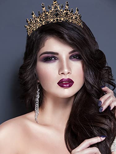 COCIDE Bronze Tiara and Crown for Women Baroque Crystal Queen Crown Vintage Rhinestone Tiara for Girl Bride Wedding Hair Accessories for Bridal Birthday Party Prom
