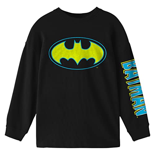 DC Comic Book Batman Youth Boys Long Sleeve Shirt-S Black