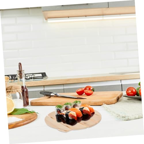 Bandeja de servir sushi estilo japonés con base de madera miniatura 7