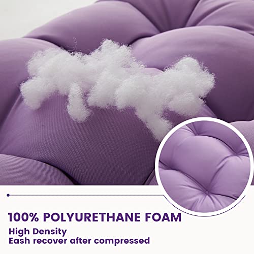 Blisswalk Patio Chair Cushion For Adirondack, High Back Tufted Rocking Chair Cushion, Outdoor Seat Chair Cushion 48"X21"X4" Inch, Sunscreen And Fade-Resistant,1Count,Purple #TOP2