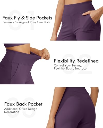 Image of G4Free Capri Pants for Women Wide Leg Yoga Dress Cropped Pants Capri Leggings with Pockets for Casual Summer